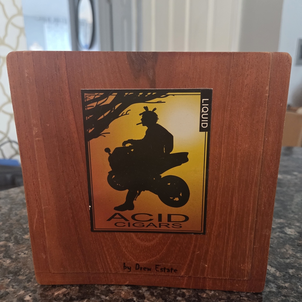 Drew Estate Acid Liquid Empty Wood Cigar Box 7x7x4.25 Stash Box